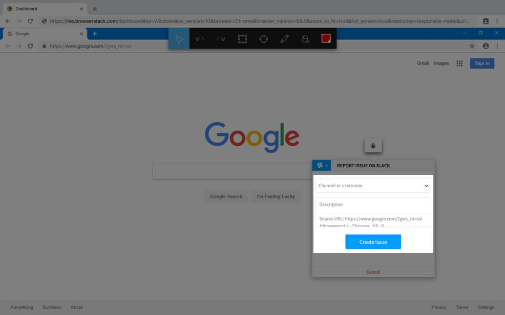 Slack Integration Report a Bug Step 3